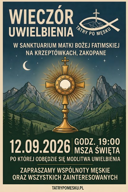 Plakat: Wieczór Uwielbienia, Zakopane, 12 września 2026